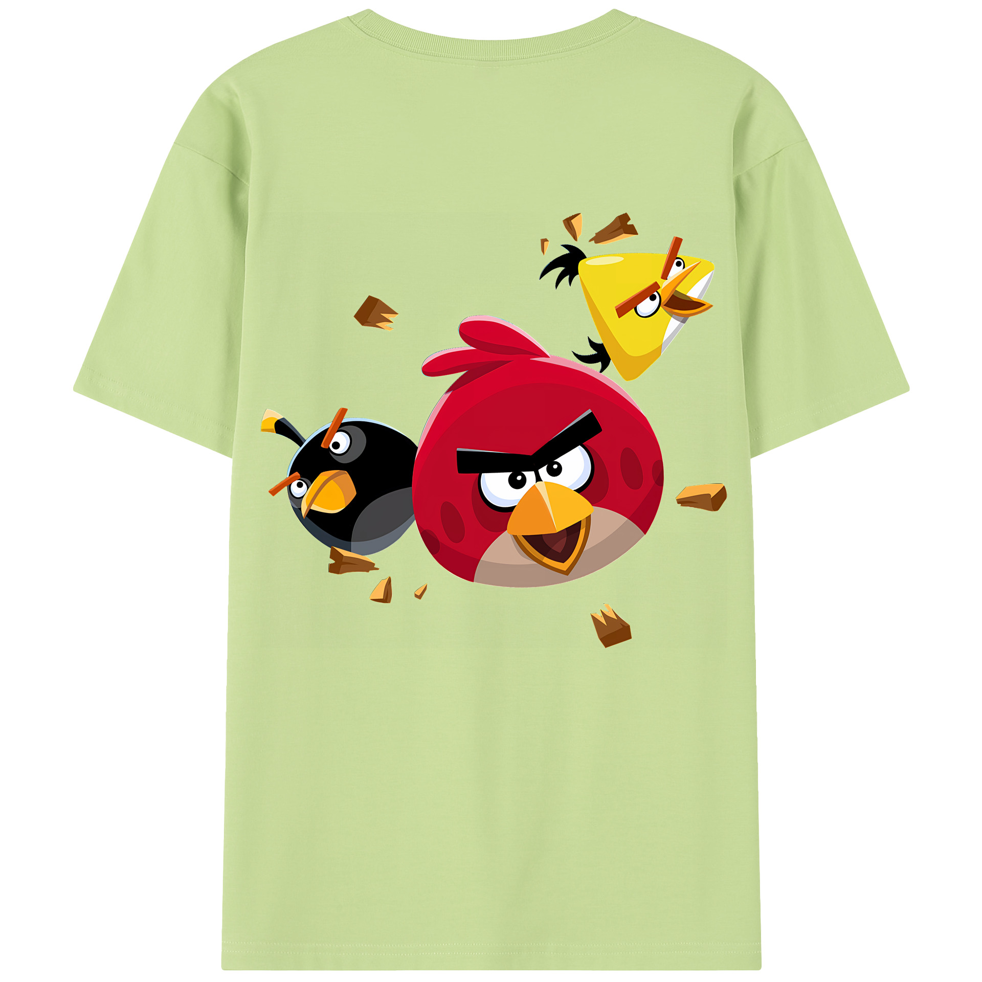 （画像用） Angry Birds アングリーバード 綿100％半袖Tシャツ（背面プリント）